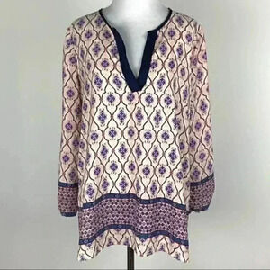 Brixton ivory top size M Multicolored geometric